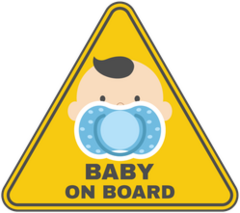 Baby On Board Sign With Boy Sticker