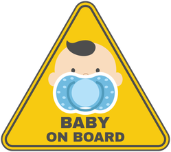 Baby On Board Sign With Boy Sticker
