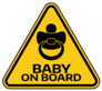 Baby On Board Sign With Child Pacifier Sticker