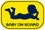 Baby On Board Yellow Rectangle Sticker 