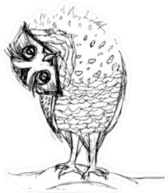Baby Owl with Tilted Head Sticker