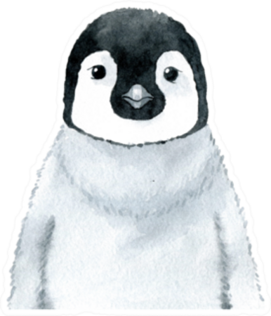 Baby Penguin - Watercolor Illustration Sticker