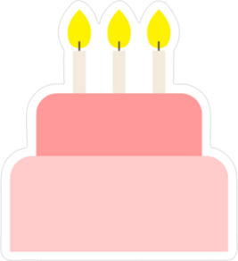 Baby Pink Birthday Cake Sticker