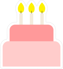 Baby Pink Birthday Cake Sticker