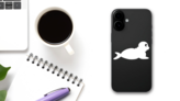 Baby Seal Sea Lion Sticker on a Phone (New) example