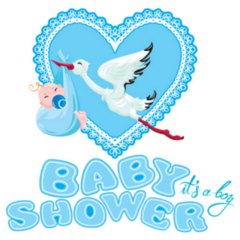 Baby Shower Decorative Its A Boy Stork Sticker