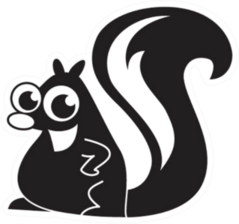 Baby Skunk Cartoon Big Eyes Sticker
