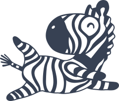 Baby Zebra Rolling Around Sticker
