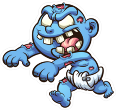 Baby Zombie In Diapers Sticker