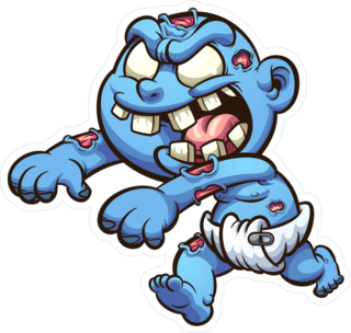 Baby Zombie In Diapers Sticker