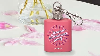 Bachelorette Party Pink Mini Keychain Flask