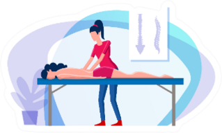 Back Alignment Chiropractic Cartoon Illustration Sticker