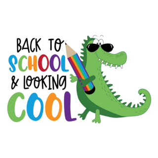 Back To School And Looking Cool Alligator Sticker
