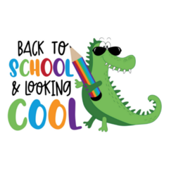 Back To School And Looking Cool Alligator Sticker