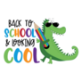 Back To School And Looking Cool Alligator Sticker