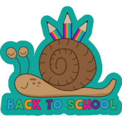 Back To School Pencil Snail Sticker