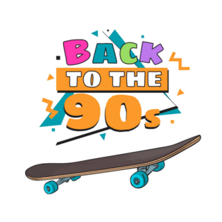 Back To The 90s Skateboard Poster Sticker