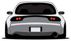 Back View Cartoon JDM Car Sticker
