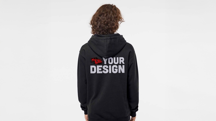 Back view of personalized hoodie