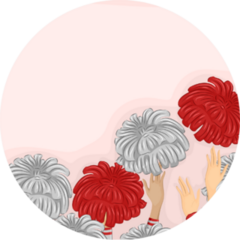 Background Illustration Of Cheerleader Pom Poms Sticker