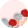 Background Illustration Of Cheerleader Pom Poms Sticker