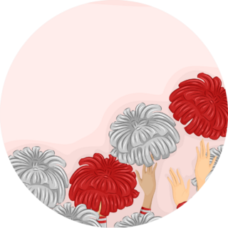 Background Illustration Of Cheerleader Pom Poms Sticker