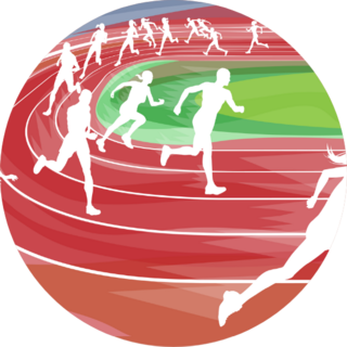Background Of Runners Sprinting In A Race Around The Track Sticker