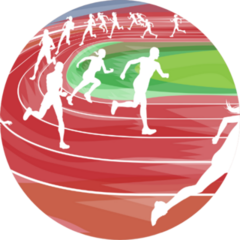 Background Of Runners Sprinting In A Race Around The Track Sticker