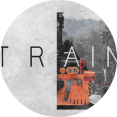 Background Of Train In Train Station Lettering Sticker