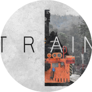 Background Of Train In Train Station Lettering Sticker