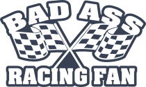 Bad Ass Racing Fan With Checkered Flags Sticker