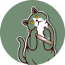 Bad Cat Holding Middle Fingers & Knife Green Sticker