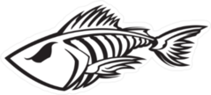 Badass Fish Skeleton Sticker