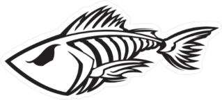 Badass Fish Skeleton Sticker