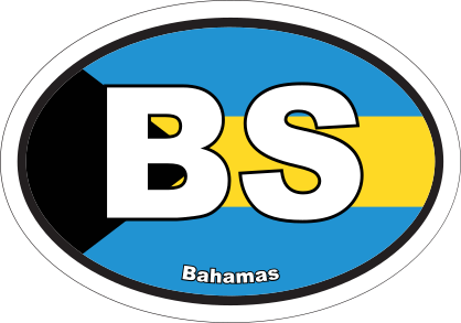 Bahamas Bs Flag Oval Sticker