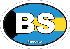 Bahamas Bs Flag Oval Sticker
