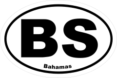 Bahamas Bs Oval Sticker