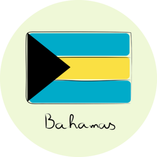 Bahamas Circle Doodle Sticker
