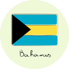 Bahamas Circle Doodle Sticker
