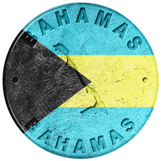 Bahamas Flag Button Sticker