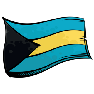 Bahamas Flag Comic Sticker