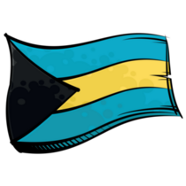 Bahamas Flag Comic Sticker