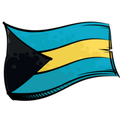 Bahamas Flag Comic Sticker