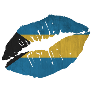 Bahamas Flag Lips Sticker