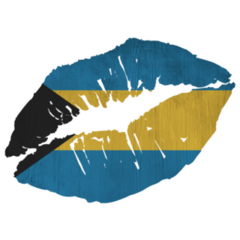 Bahamas Flag Lips Sticker