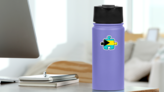 Bahamas Flag Puzzle Sticker on a Water Bottle (New) example