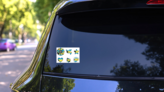 Bahamas Flag Sticker Sheet on a Rear Car Window (New) example