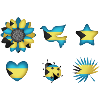 Bahamas Flag Sticker Sheet