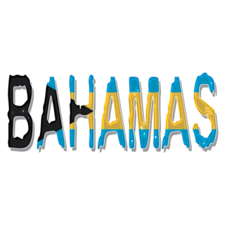 Bahamas Flag Text Sticker