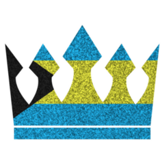 Bahamas Glitter Crown Sticker